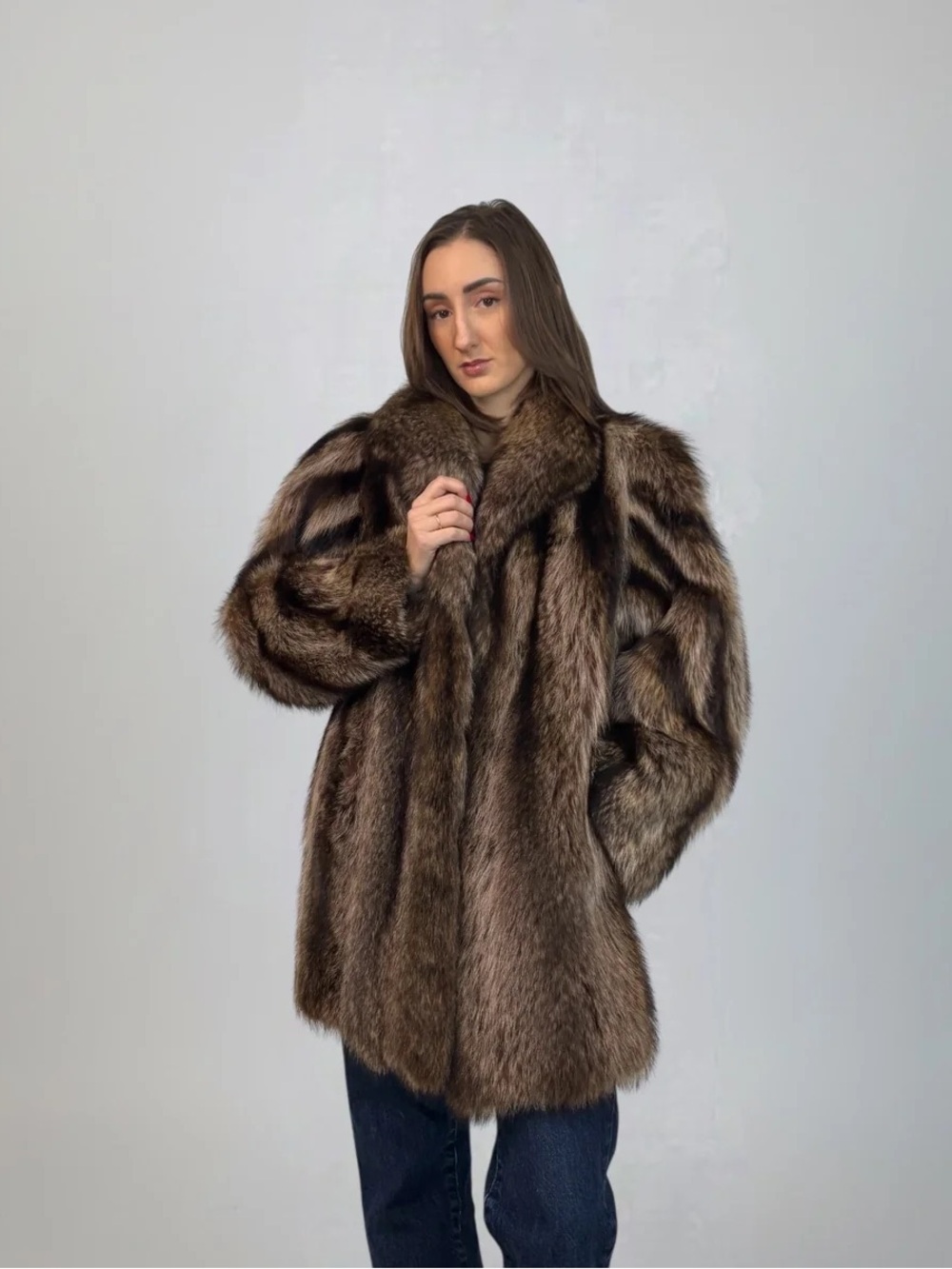 Vintage Natural Raccoon Jacket